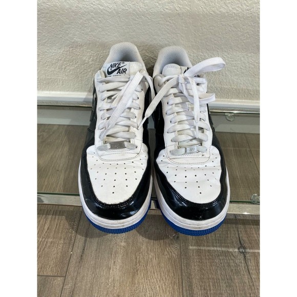 Nike Men\'s Air Force 1 Game Royal Patent Leather Sneakers White 488298-058 Sz 9